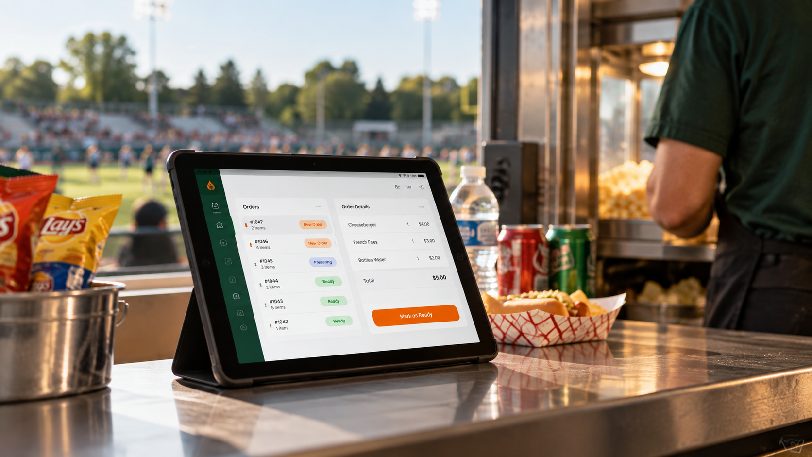 A tablet for managing orders
