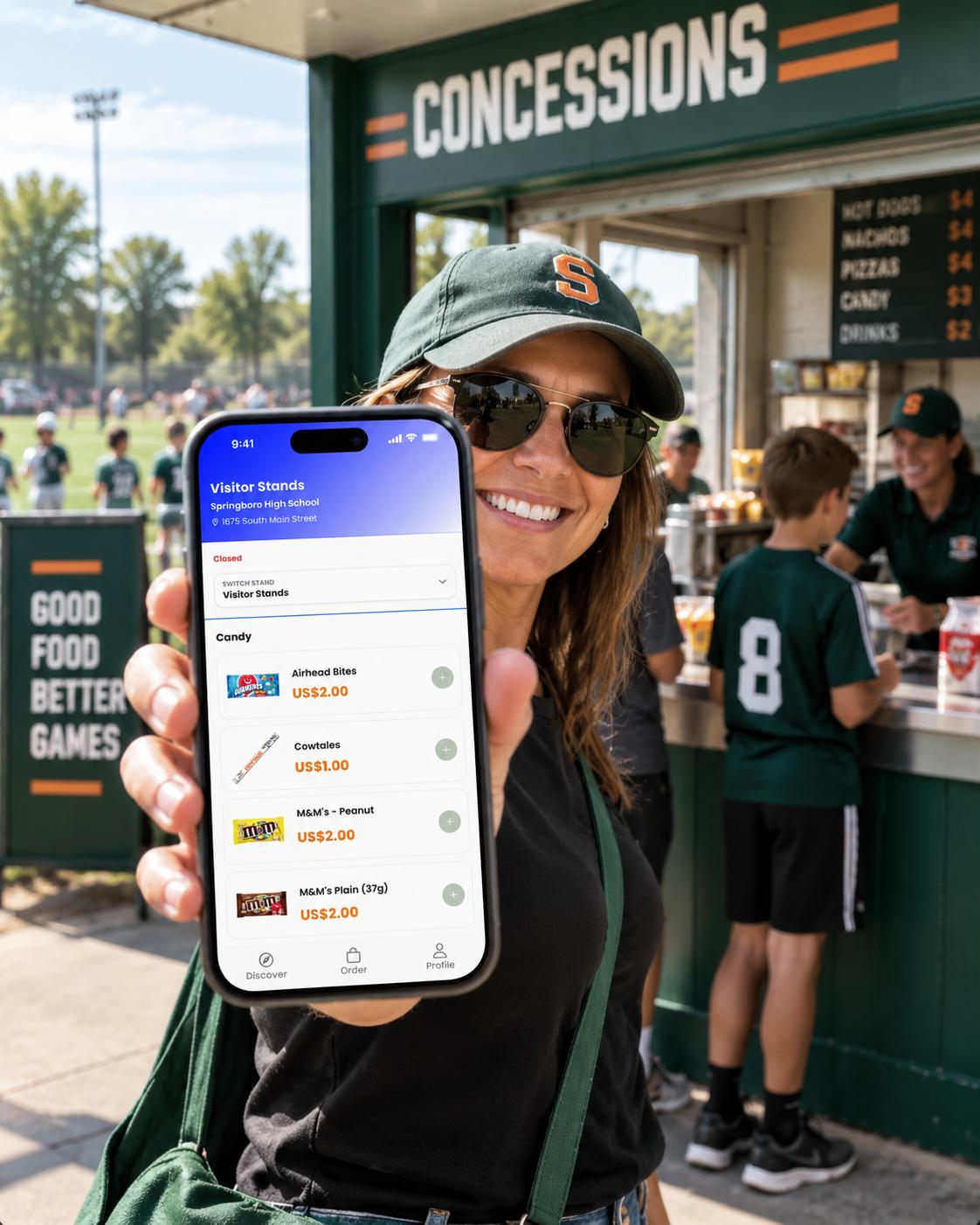 Parent ordering concessions from a phone