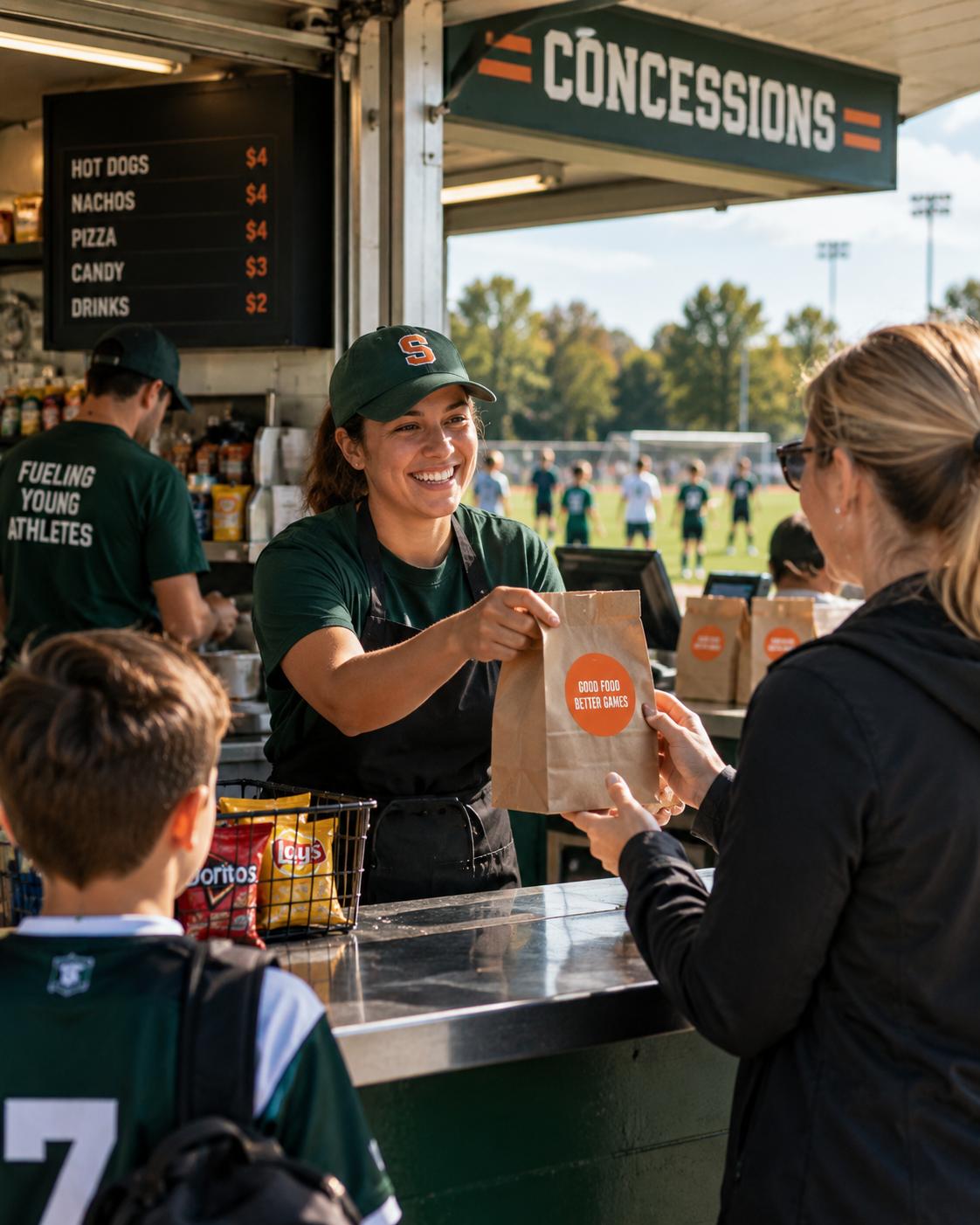 Concession team serving customers