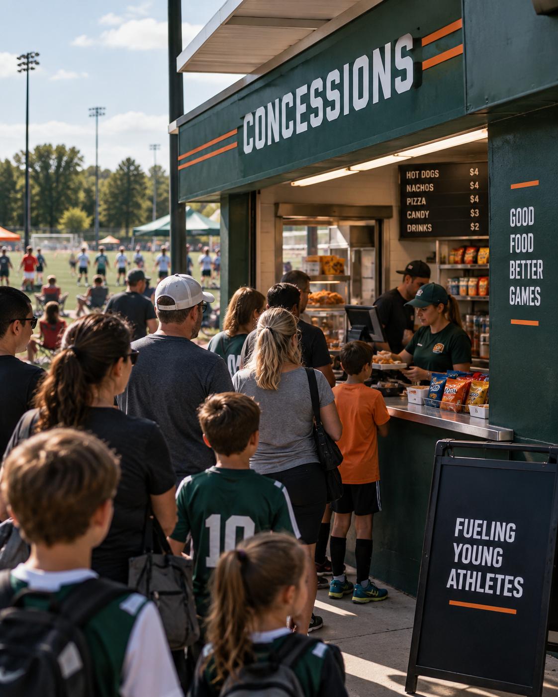 Busy concession stand line